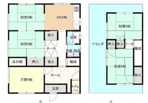5DK間取り（売家580万）
